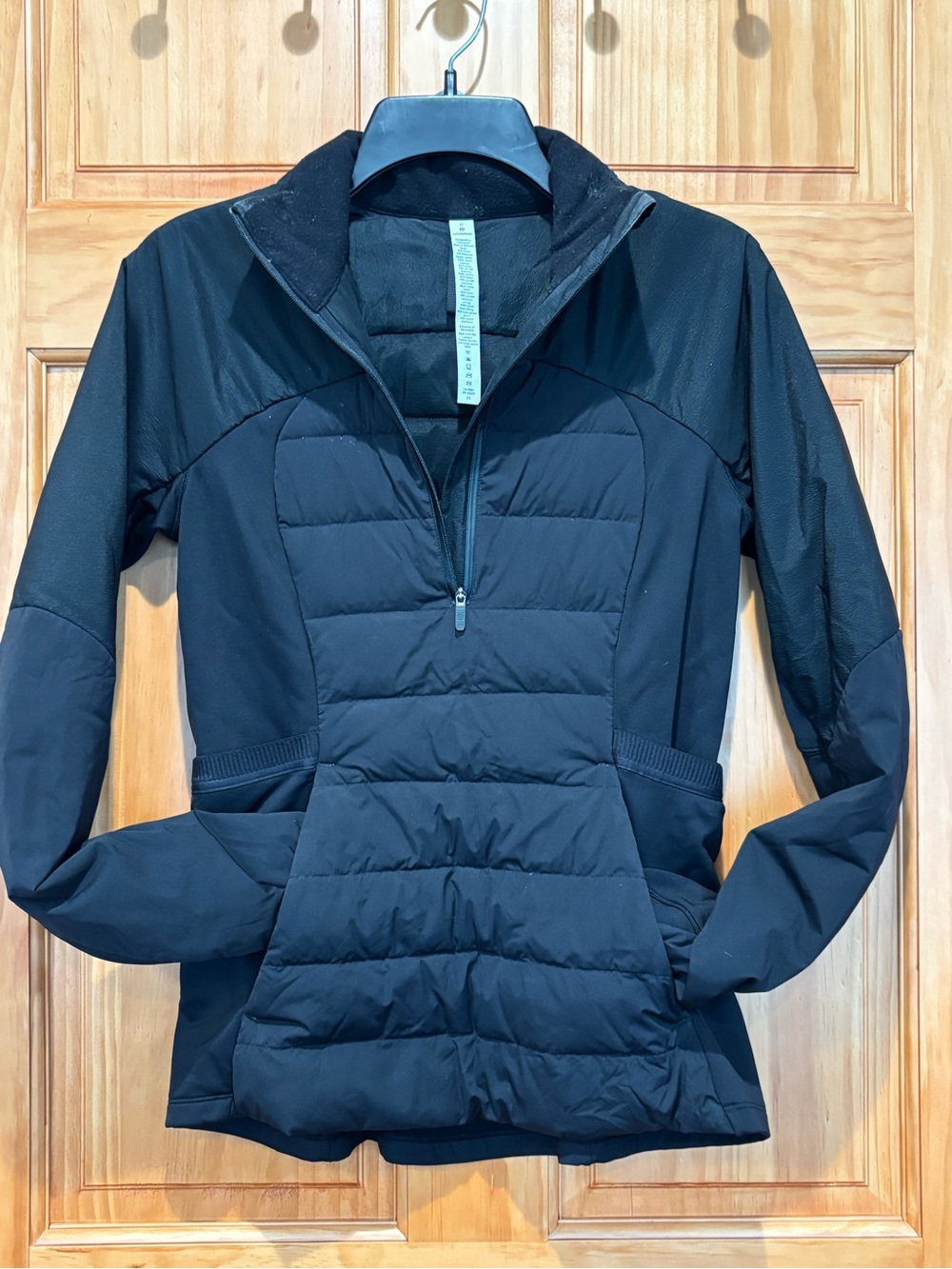 lululemon athletica Black Quilted Hybrid Quarter-Zip Jacket